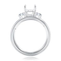 Luxfit 1/2ctw Diamond 14k White Gold Engagement Ring Setting - Size 6 - 7.5