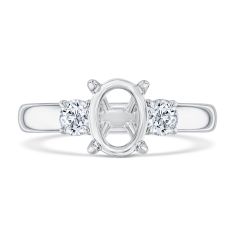 Luxfit 1/2ctw Diamond 14k White Gold Engagement Ring Setting - Size 6 - 7.5