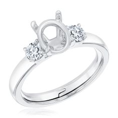 Luxfit 1/2ctw Diamond 14k White Gold Engagement Ring Setting - Size 6 - 7.5 Luxfit 1/2ctw Diamond 14k White Gold Engagement Ring Setting - Size 6 - 7.5