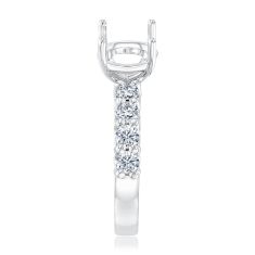 Luxfit 7/8ctw Diamond 14k White Gold Engagement Ring Setting - Size 6 - 7.5