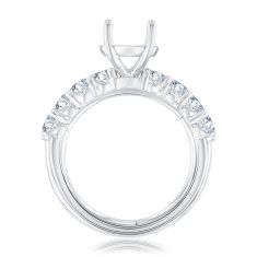 Luxfit 7/8ctw Diamond 14k White Gold Engagement Ring Setting - Size 6 - 7.5