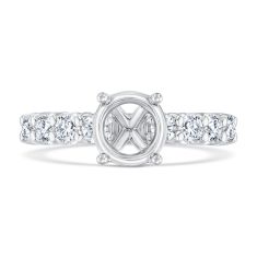 Luxfit 7/8ctw Diamond 14k White Gold Engagement Ring Setting - Size 6 - 7.5