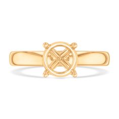 Luxfit 14k Yellow Gold Solitaire Engagement Ring Setting - Size 6 - 7.5