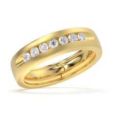 Men's Luxfit™ 1/2ctw Diamond 14k Yellow Gold Wedding Band - Sizes 10-11.5