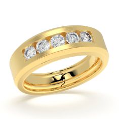 Men's Luxfit™ 1ctw Diamond 14k Yellow Gold Wedding Band - Sizes 10-11.5