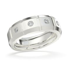 Men's Luxfit 1/4ctw Diamond 14k White Gold Wedding Band - Sizes 10-11.5 Men's Luxfit 1/4ctw Diamond 14k White Gold Wedding Band - Sizes 10-11.5