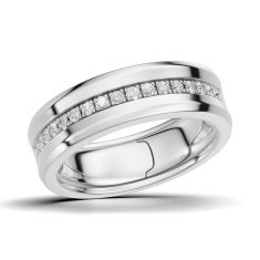 Men's Luxfit™ 3/8ctw Diamond 14k White Gold Wedding Band - Sizes 10-11.5