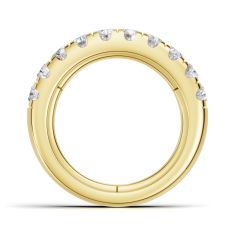 Luxfit™ 1ctw Round Diamond 14k Yellow Gold Wedding Band- Sizes 6-7.5