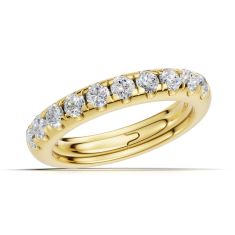 Luxfit™ 1ctw Round Diamond 14k Yellow Gold Wedding Band- Sizes 6-7.5