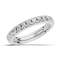 Luxfit™ 1/2ctw Round Diamond 14k White Gold Wedding Band- Sizes 6-7.5
