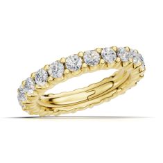 Luxfit™ 2 1/2ctw Round Diamond 14k Yellow Gold Eternity Wedding Band- Sizes 6-7.5