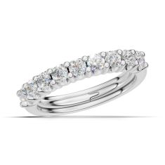Luxfit™ 1ctw Round Diamond 14k White Gold Wedding Band- Sizes 6-7.5