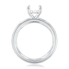 Luxfit 14k White Gold Solitaire Engagement Ring Setting - Size 6 - 7.5