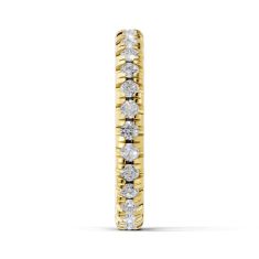 Luxfit™ 1 1/4ctw Round Diamond 14k Yellow Gold Eternity Wedding Band - Sizes 6-7.5