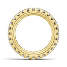 Luxfit™ 1 1/4ctw Round Diamond 14k Yellow Gold Eternity Wedding Band - Sizes 6-7.5