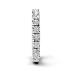 Luxfit 1 7/8ctw Round Diamond 14k White Gold Eternity Wedding Band - Sizes 6-7.5