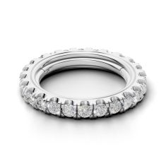 Luxfit 1 7/8ctw Round Diamond 14k White Gold Eternity Wedding Band - Sizes 6-7.5