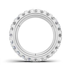 Luxfit 1 7/8ctw Round Diamond 14k White Gold Eternity Wedding Band - Sizes 6-7.5