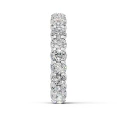Luxfit™ 3ctw Oval Diamond 14k White Gold Eternity Wedding Band - Sizes 6-7.5