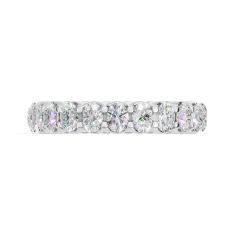 Luxfit™ 3ctw Oval Diamond 14k White Gold Eternity Wedding Band - Sizes 6-7.5