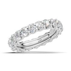 Luxfit™ 3ctw Oval Diamond 14k White Gold Eternity Wedding Band - Sizes 6-7.5