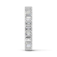Luxfit™ 3 1/2ctw Emerald Diamond 14k White Gold Eternity Wedding Band - Sizes 6-7.5