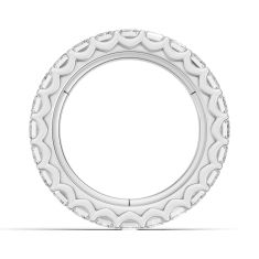 Luxfit™ 3 1/2ctw Emerald Diamond 14k White Gold Eternity Wedding Band - Sizes 6-7.5