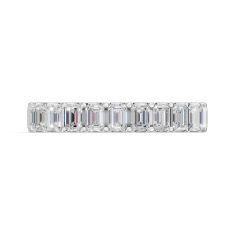 Luxfit™ 3 1/2ctw Emerald Diamond 14k White Gold Eternity Wedding Band - Sizes 6-7.5