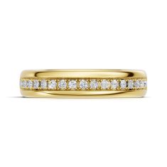 Luxfit™ 1/4ctw Round Diamond 14k Yellow Gold Wedding Band - Sizes 6-7.5