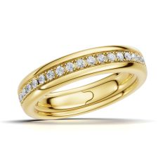 Luxfit™ 1/4ctw Round Diamond 14k Yellow Gold Wedding Band - Sizes 6-7.5