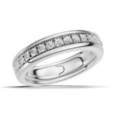 Luxfit™ 1/2ctw Round Diamond 14k White Gold Wedding Band- Sizes 6-7.5