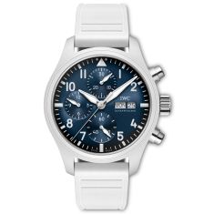 IWC Big Pilot's Watch Chronograph 41 Le Petit Prince White Rubber Strap Watch 42mm - IW389410 1