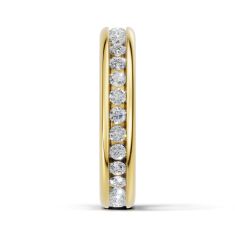 Luxfit 1 1/4ctw Round Diamond 14k Yellow Gold Eternity Wedding Band - Sizes 6-7.5