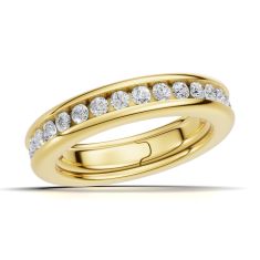Luxfit 1 1/4ctw Round Diamond 14k Yellow Gold Eternity Wedding Band - Sizes 6-7.5 Luxfit 1 1/4ctw Round Diamond 14k Yellow Gold Eternity Wedding Band - Sizes 6-7.5
