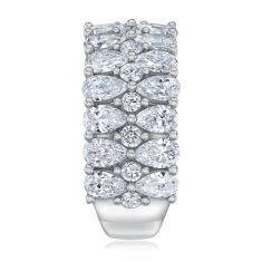 3 1/2ctw Pear Lab Grown Diamond 14k White Gold Band - 80th Anniversary Limited Edition