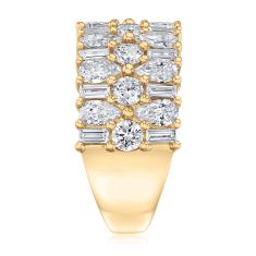 3ctw Mixed Shape Lab Grown Diamond 14k Yellow Gold Band - 80th Anniversary Limited Edition