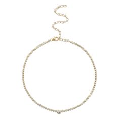 Shy Creation 2 7/8ctw Diamond 14k Yellow Gold Bezel Tennis Necklace Shy Creation 2 7/8ctw Diamond 14k Yellow Gold Bezel Tennis Necklace