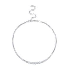Shy Creation 6 3/4ctw Diamond 14k White Gold Tennis Necklace Shy Creation 6 3/4ctw Diamond 14k White Gold Tennis Necklace