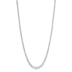 Shy Creation 6 3/4ctw Diamond 14k White Gold Tennis Necklace