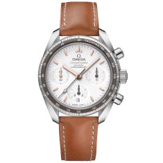 Previously Owned OMEGA Speedmaster 38 Silver Dial Brown Leather Strap Watch 38mm - O32432385002001 Previously Owned OMEGA Speedmaster 38 Silver Dial Brown Leather Strap Watch 38mm - O32432385002001