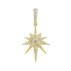 Penny Preville 3/8ctw Diamond Starburst 18k Yellow Gold Large Enhancer Pendant 1