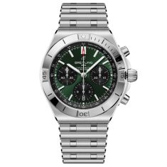 Breitling Chronomat B01 Chronograph 42 Green Dial Stainless Steel Watch 42mm - AB0158101L1A1 1