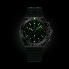 Breitling Chronomat B01 Chronograph 42 Green Dial Rubber Strap Watch 42mm - AB0158101L1S1