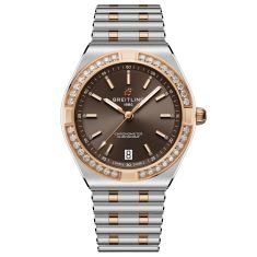 Breitling Chronomat Automatic 36 Chocolate Brown Dial Diamond Steel and Red Gold Watch 36mm - U10320591Q1U1 1