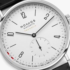 NOMOS Tangente Neomatik 38 Update White Dial Black Leather Strap Watch 38.5mm - 147