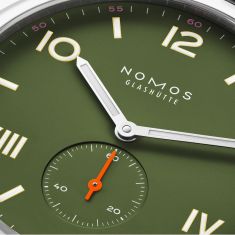 NOMOS Club Campus 38 All Olive Anthracite Vegan Velour Strap Watch 38mm - 739.GB