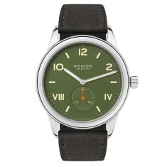 NOMOS Club Campus 38 All Olive Anthracite Vegan Velour Strap Watch 38mm - 739.GB