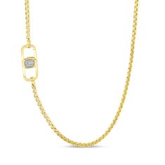 Men's Shy Creation 1/5ctw Diamond 14k Yellow Gold 3.4mm Box Chain Necklace 1