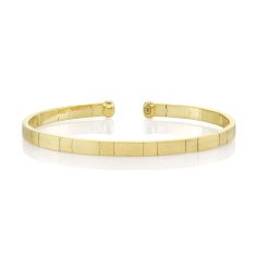 Men's Shy Creation 14k Yellow Gold Matte Cuff Bracelet 1