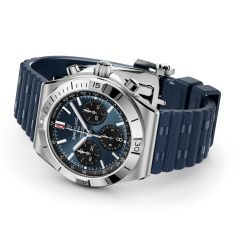 Breitling Chronomat B01 Chronograph 42 Blue Dial Rubber Strap Watch 42mm - AB0158101C1S1